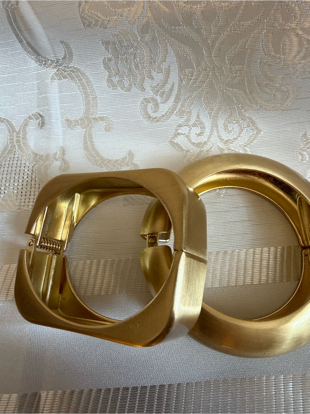Gold-Tone Geometric Hinged Bangle Bracelet - Women Accessories